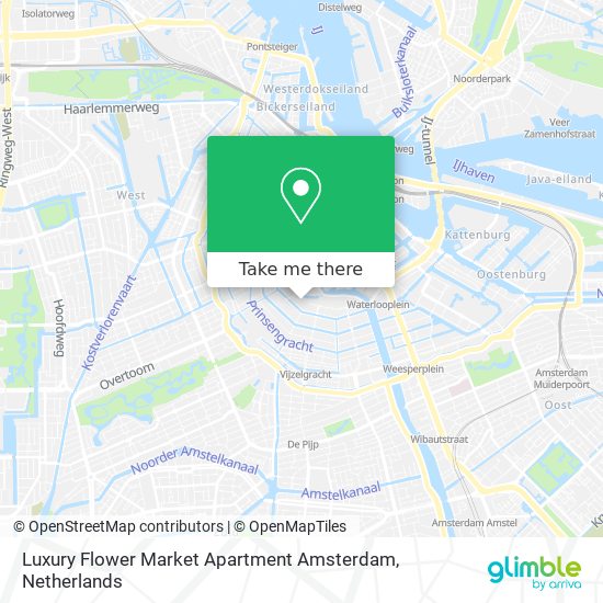 Luxury Flower Market Apartment Amsterdam Karte