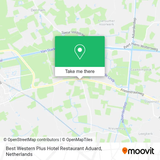 Best Western Plus Hotel Restaurant Aduard map
