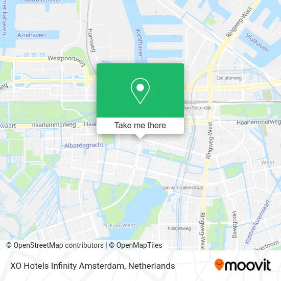 XO Hotels Infinity Amsterdam map