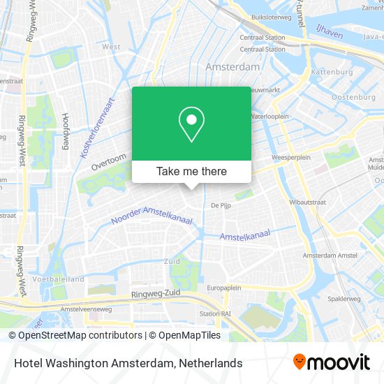Hotel Washington Amsterdam map