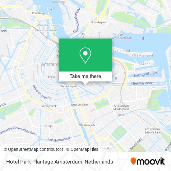 Hotel Park Plantage Amsterdam map