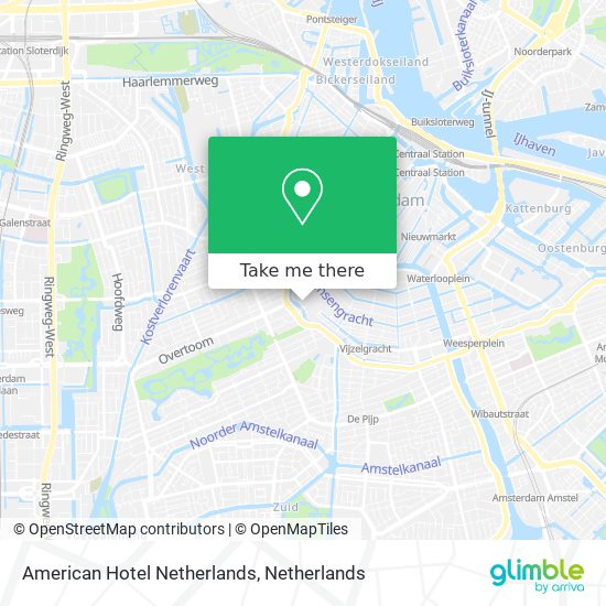 American Hotel Netherlands map