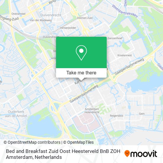 Bed and Breakfast Zuid Oost Heesterveld BnB ZOH Amsterdam Karte