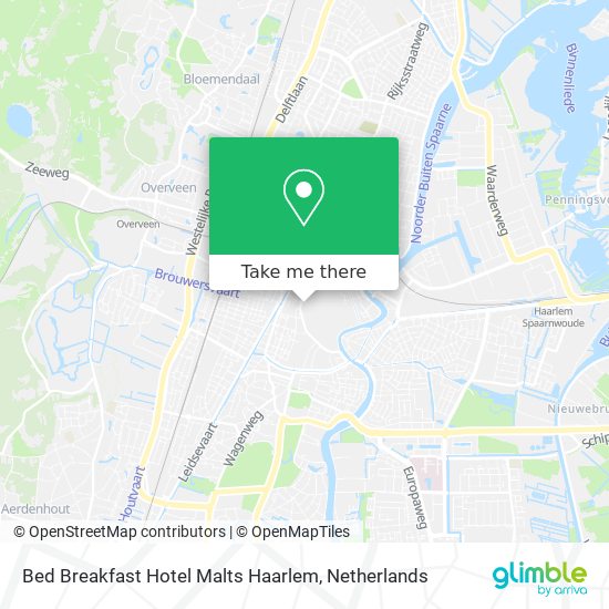Bed Breakfast Hotel Malts Haarlem map
