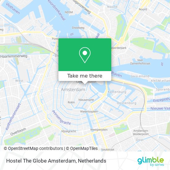 Hostel The Globe Amsterdam Karte