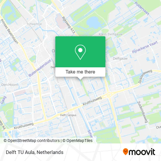 Delft TU Aula map