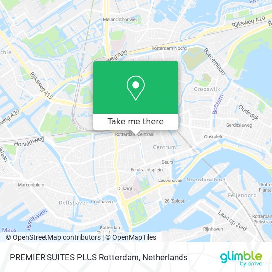 PREMIER SUITES PLUS Rotterdam map