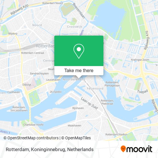 Rotterdam, Koninginnebrug Karte