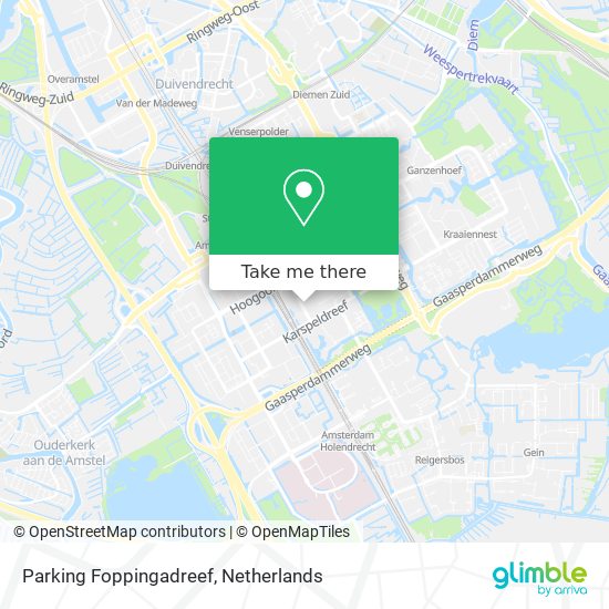 Parking Foppingadreef map