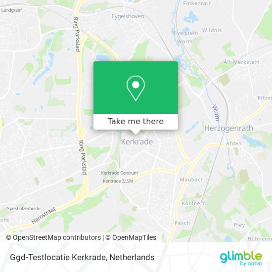 Ggd-Testlocatie Kerkrade map