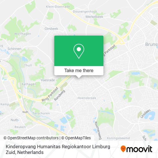 Kinderopvang Humanitas Regiokantoor Limburg Zuid Karte