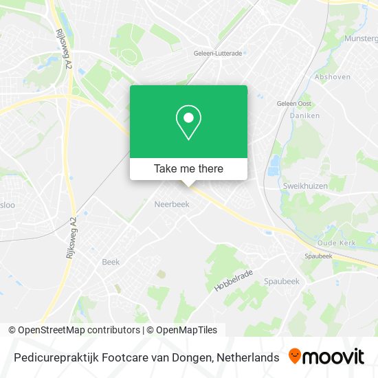 Pedicurepraktijk Footcare van Dongen Karte