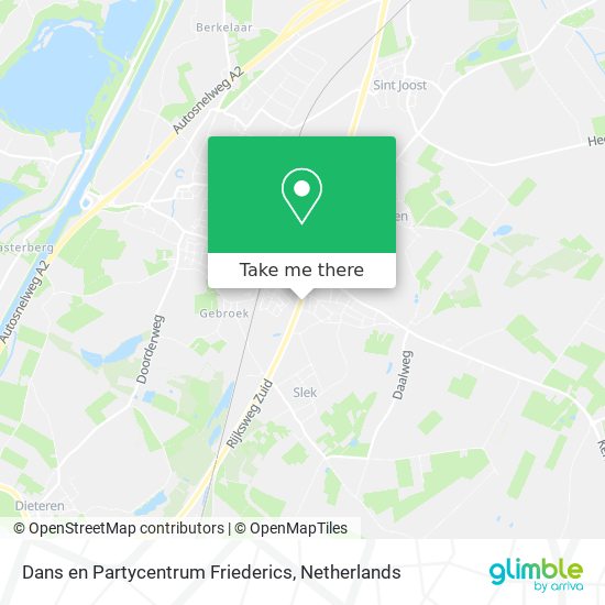 Dans en Partycentrum Friederics map