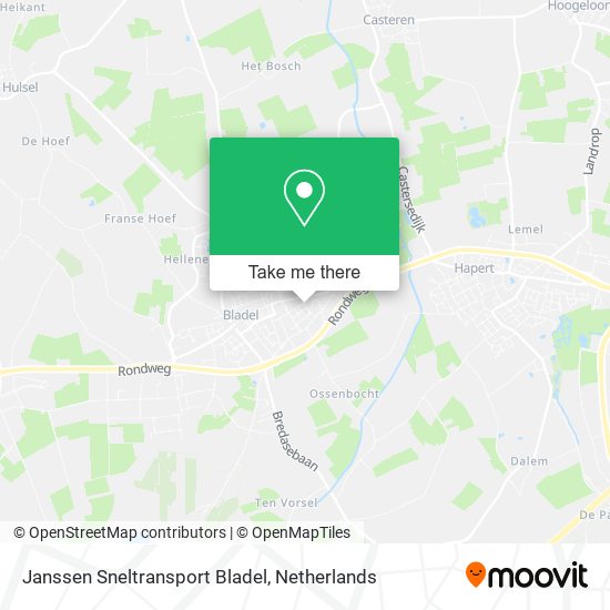 Janssen Sneltransport Bladel map