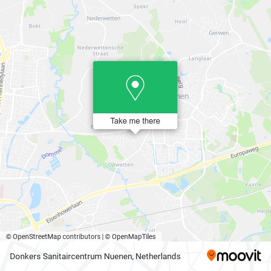 Donkers Sanitaircentrum Nuenen map