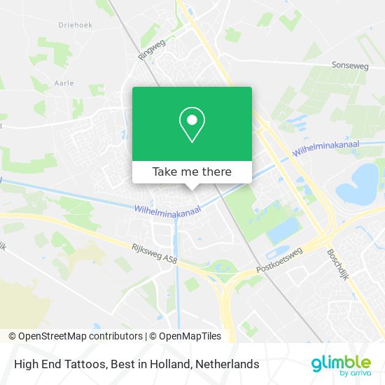 High End Tattoos, Best in Holland map