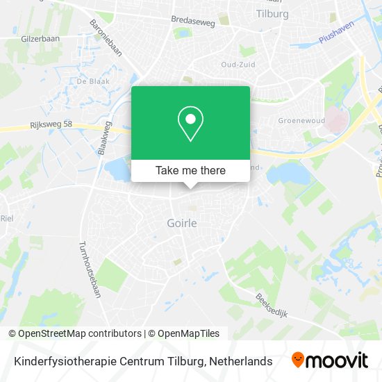 Kinderfysiotherapie Centrum Tilburg Karte