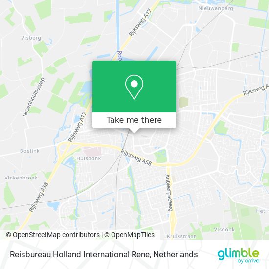 Reisbureau Holland International Rene map