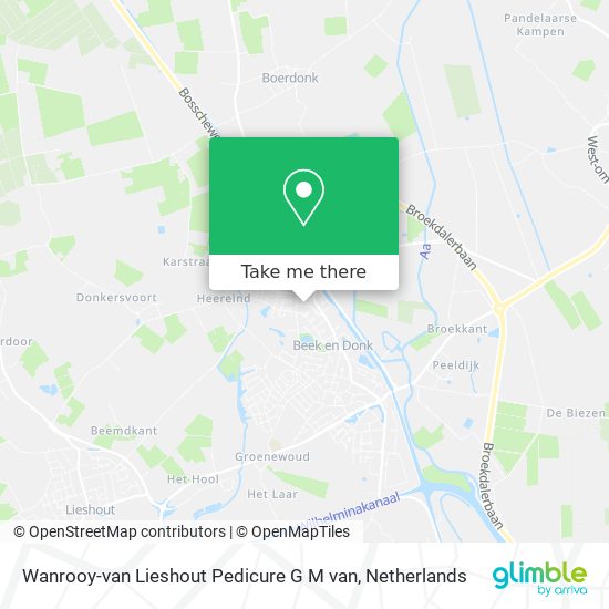 Wanrooy-van Lieshout Pedicure G M van Karte