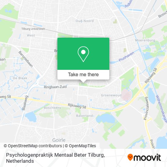 Psychologenpraktijk Mentaal Beter Tilburg Karte