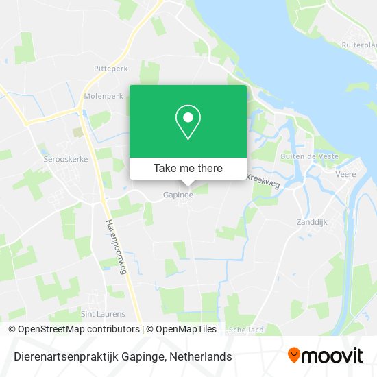 Dierenartsenpraktijk Gapinge map