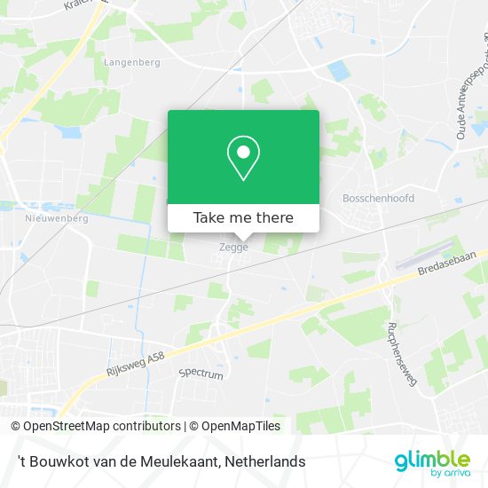 't Bouwkot van de Meulekaant Karte