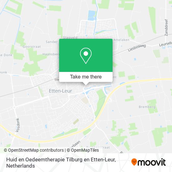 Huid en Oedeemtherapie Tilburg en Etten-Leur Karte