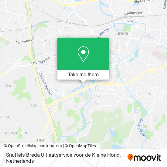 Snuffels Breda Uitlaatservice voor de Kleine Hond Karte