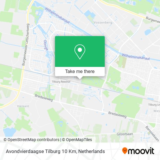 Avondvierdaagse Tilburg 10 Km map