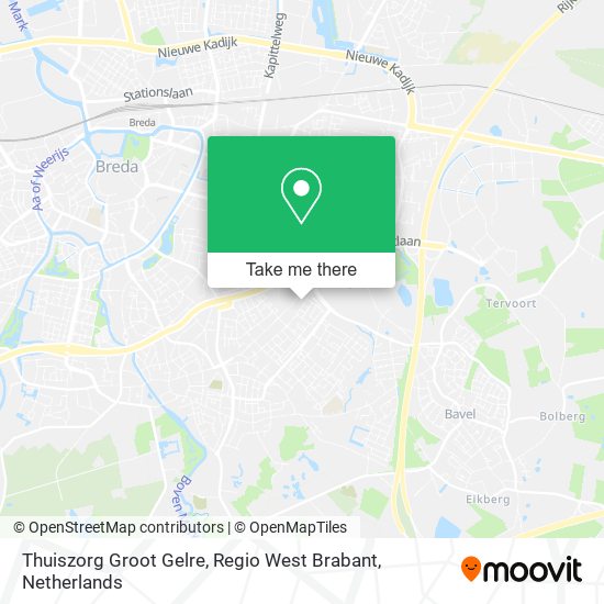 Thuiszorg Groot Gelre, Regio West Brabant map