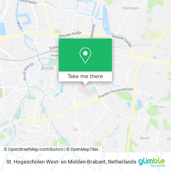 St. Hogescholen West- en Midden-Brabant map