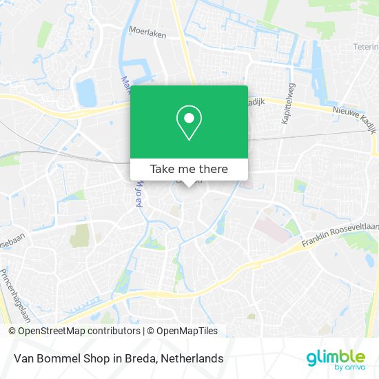 Van Bommel Shop in Breda Karte