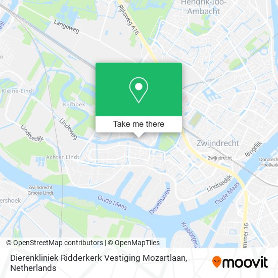 Dierenkliniek Ridderkerk Vestiging Mozartlaan map