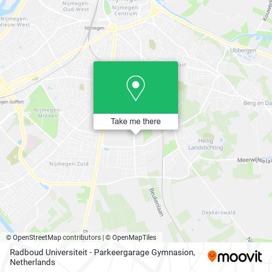 Radboud Universiteit - Parkeergarage Gymnasion map