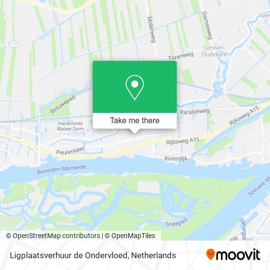 Ligplaatsverhuur de Ondervloed map