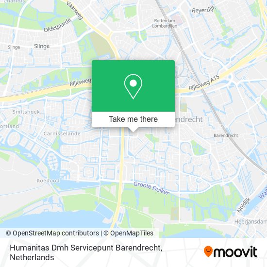 Humanitas Dmh Servicepunt Barendrecht map