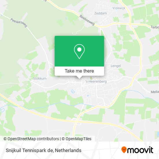 Snijkuil Tennispark de map