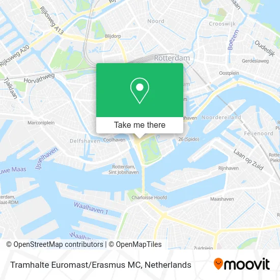 Tramhalte Euromast/Erasmus MC map