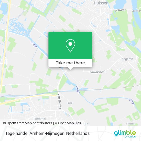 Tegelhandel Arnhem-Nijmegen Karte