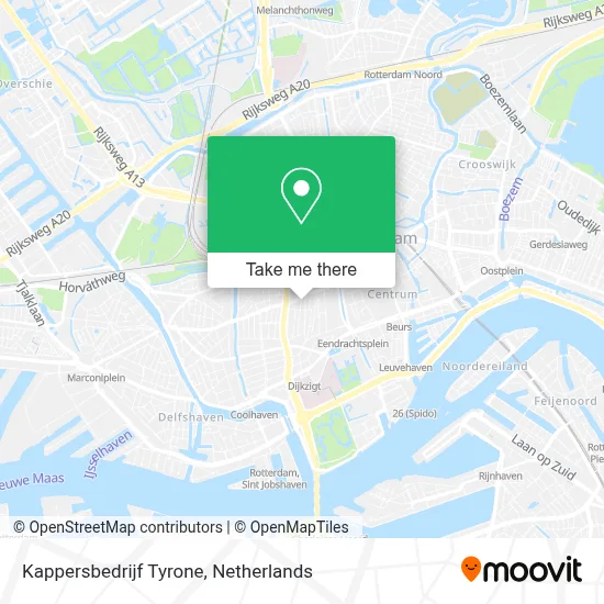 Kappersbedrijf Tyrone map