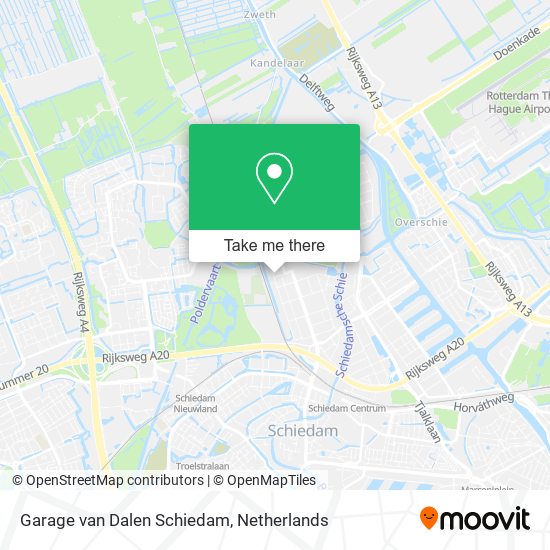 Garage van Dalen Schiedam map