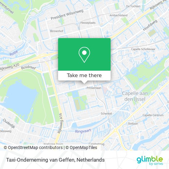 Taxi-Onderneming van Geffen map