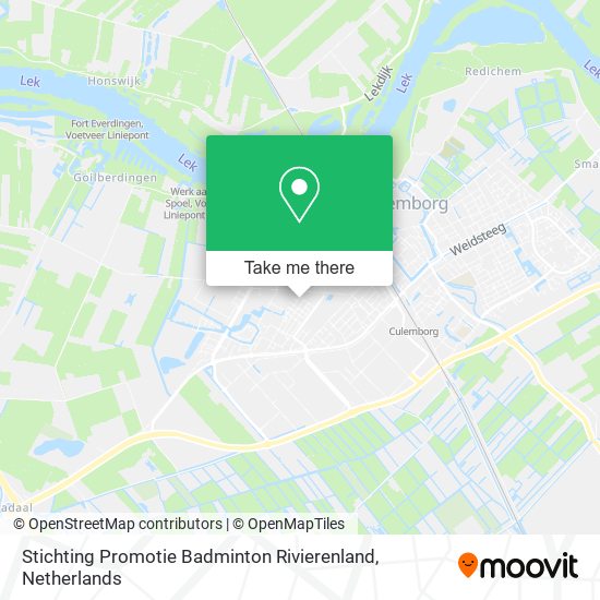 Stichting Promotie Badminton Rivierenland map