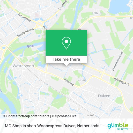 MG Shop in shop-Woonexpress Duiven Karte