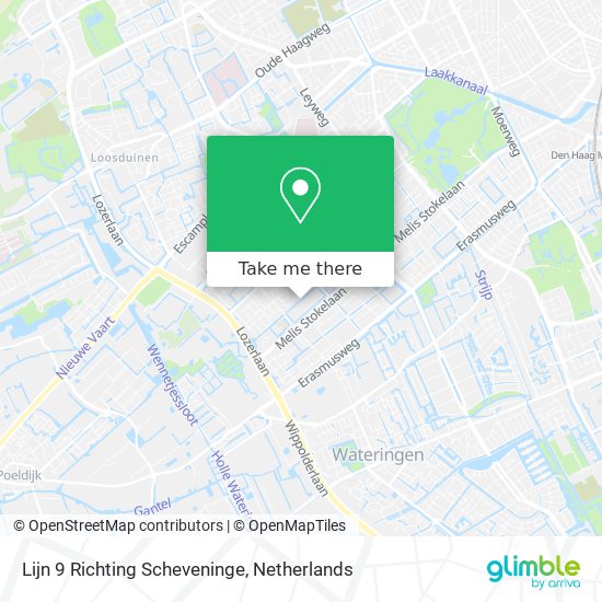 Lijn 9 Richting Scheveninge map