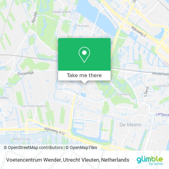 Voetencentrum Wender, Utrecht Vleuten map