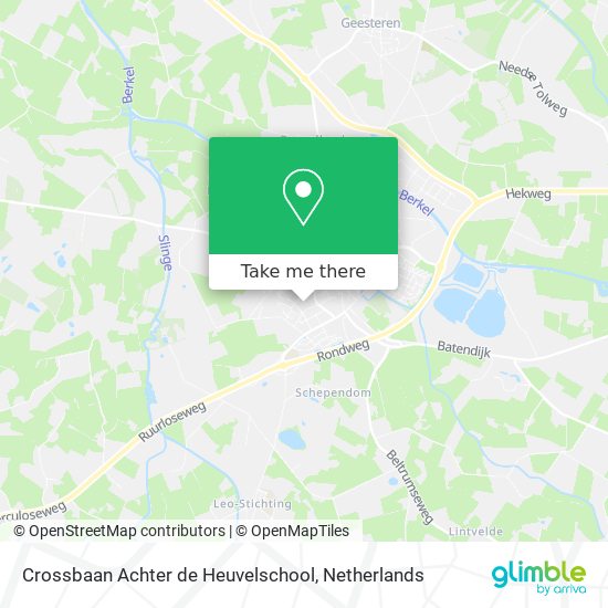 Crossbaan Achter de Heuvelschool map