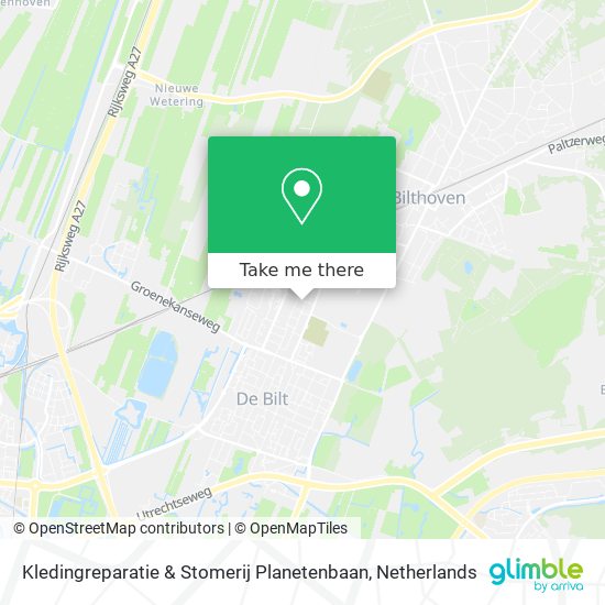 Kledingreparatie & Stomerij Planetenbaan Karte