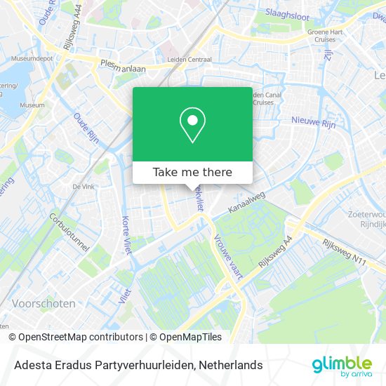 Adesta Eradus Partyverhuurleiden map