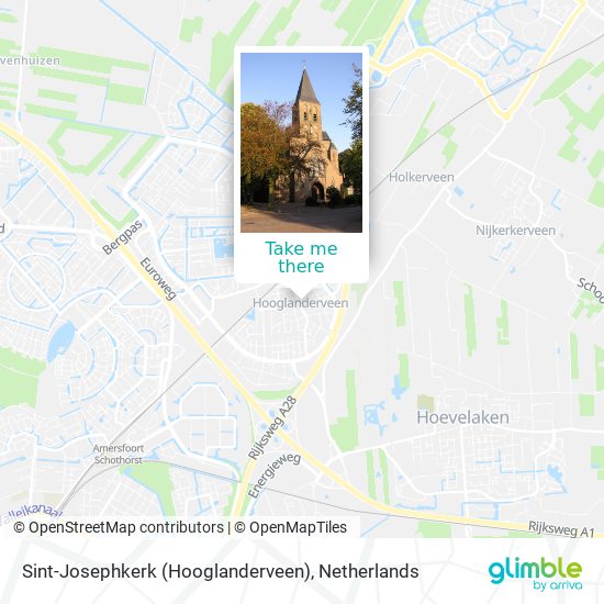 Sint-Josephkerk (Hooglanderveen) Karte